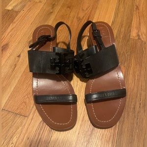 Tory Burch Heeled Sandals | Black, Size 8